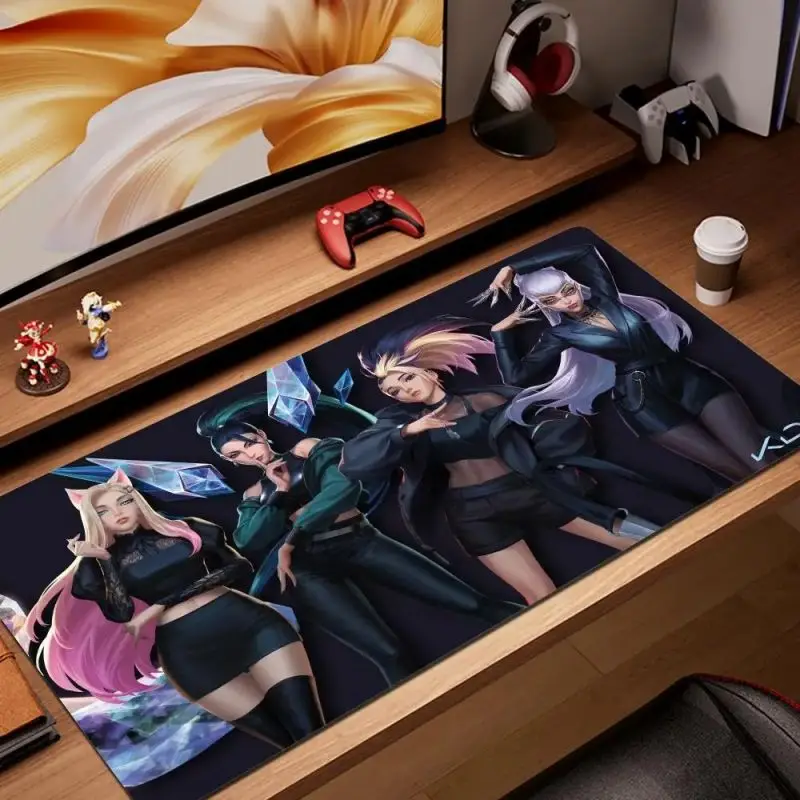 LOL KDA ALL OUT K/DA Mouse Pads Big Mouse Pad Gaming Mat Company Mousepad Mouse Carpet Computer Accessories Large Long Deskmat