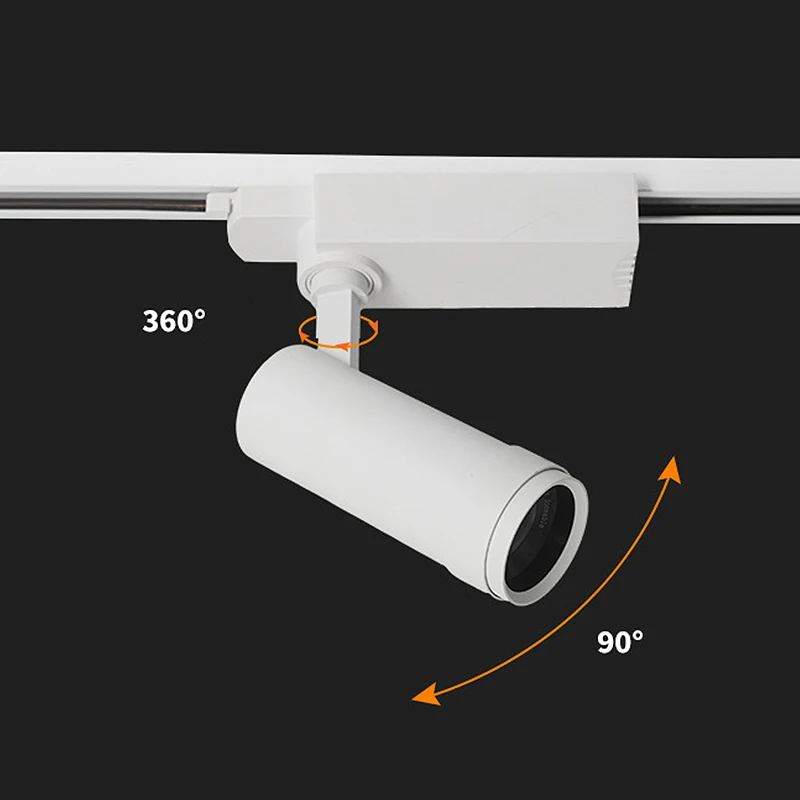 High Quality Zoom LED Track Spot Light 10W 20W 30W Adjustable Focus Rail Lamp Zoommable 3 Phase 4 Wires Track Lighting Fixtures