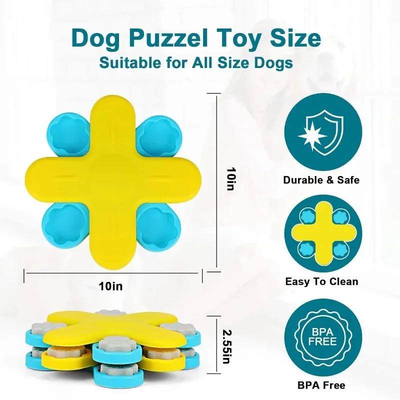 Dog Intellectual Stimulation Toy Dog Puzzle Feeder Dispenser Game Suitable for IQ Training of Large and Small Dogs