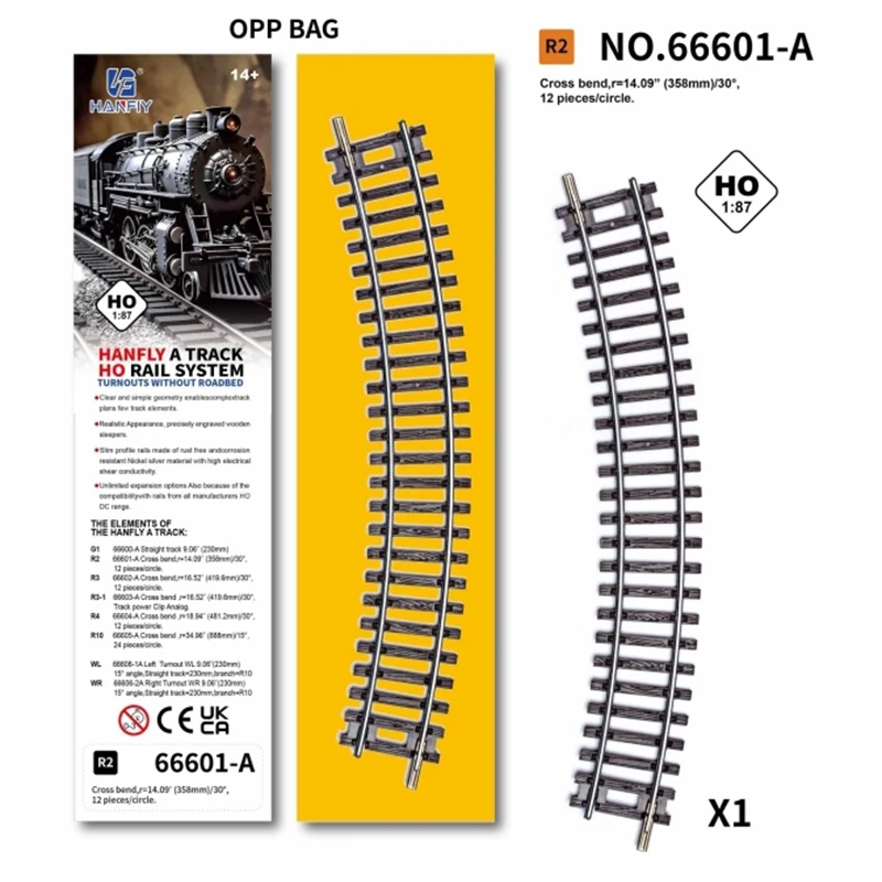 Skala HO HF 1:87 G1 R2 R3 R10 WL Niemiecka Marka Ten Sam Model Kolei Proste/Krzywe Koleje - Kompatybilne z Innymi Typami Kolei