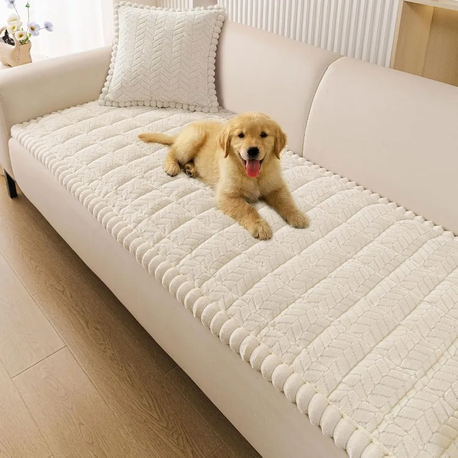 

Non Slip Couch Covers for Dogs Fuzzy Pet Couch Covers for 3 Cushion Sofa Pet Friendly Soft Sofa Slipcovers Cushion Furniture Pr