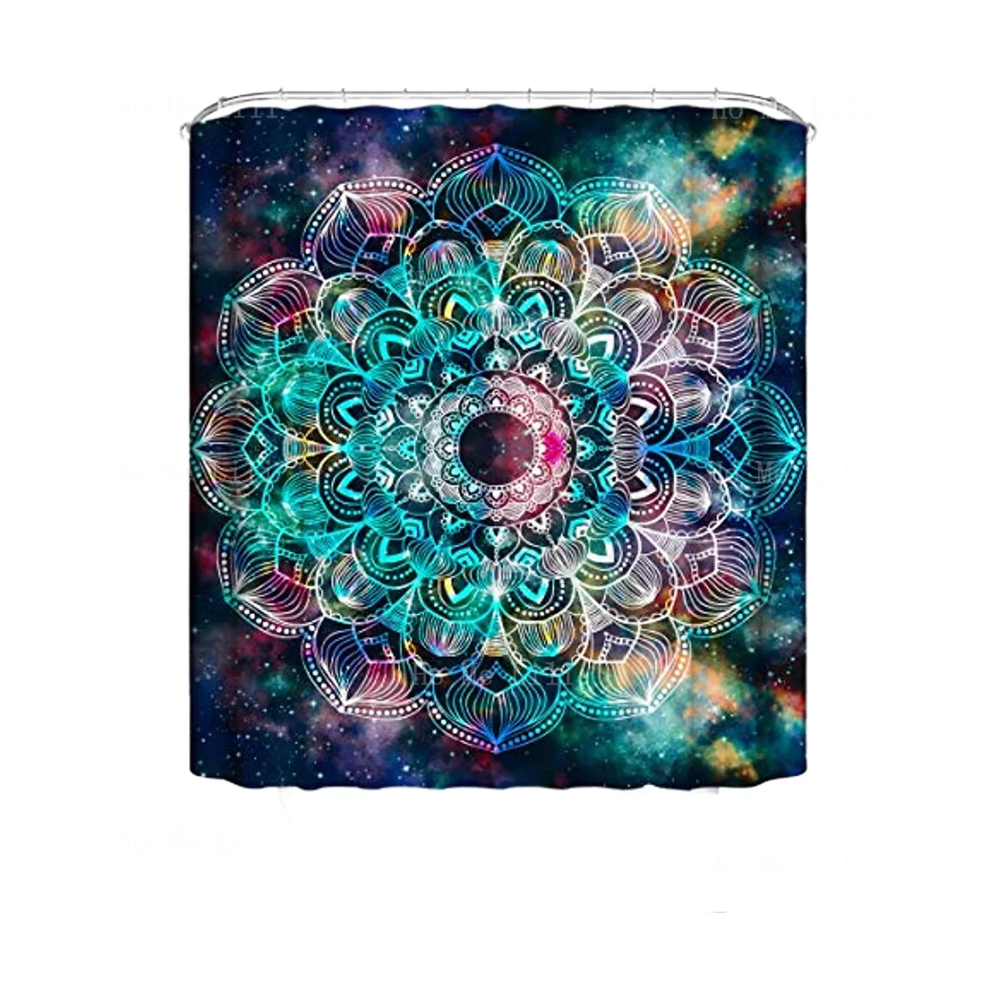 Art Village Galaxy Mandala Shower Curtain For The Bathroom Bathtub Geometric Star Flower Theme Design