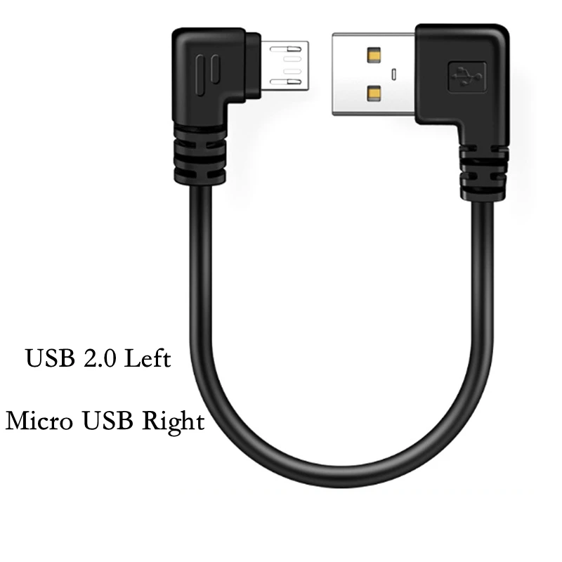 Up & Down & Left & Right Angled 90 Degree USB Micro USB Male to USB male Data Charge connector Cable 15cm 25cm 50cm for Tablet