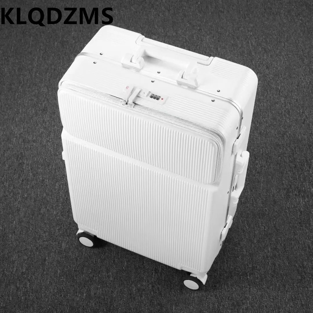 KLQDZMS 20''24''28'' inch Front Lid Opening Luggage Compartment Boardeding Anti Scratch Trolley USB Charging Travel Suitcase