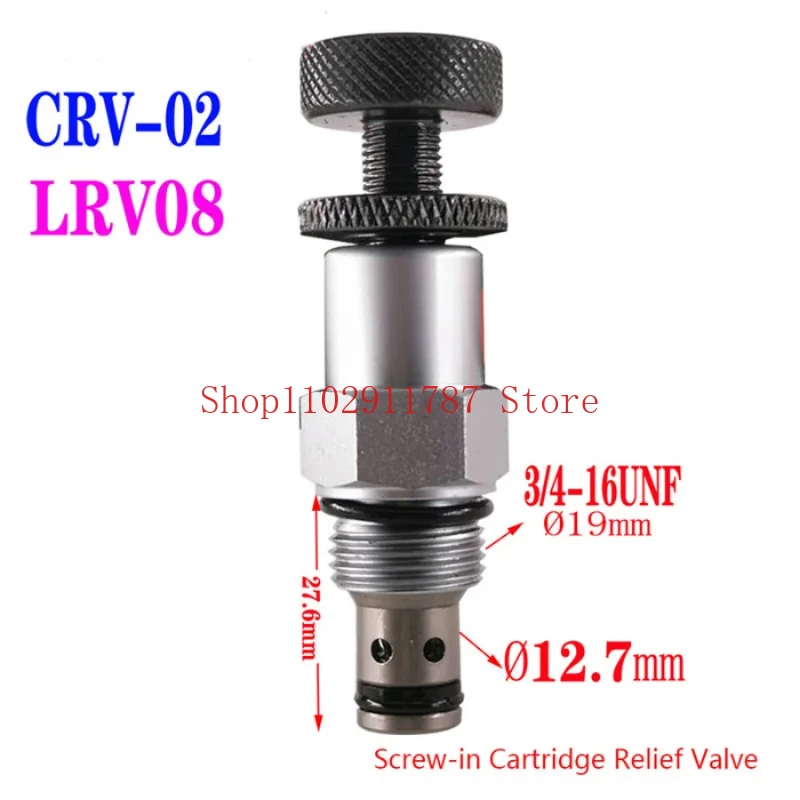 1X Hydraulic Relief LRV-08 Pressure Relief Manual Adjustable Pressure Valve Overload Valve Threaded Cartridge Valve