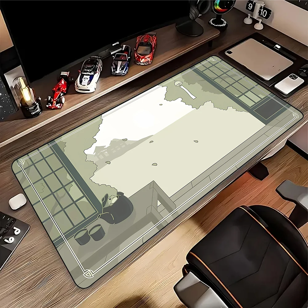 

Green Plant Large Mouse Pad Large XXL Kawaii Mousepad Gamer Accessories for Desk Mat Game/Office Rubber Keyboard Pads 900x400mm