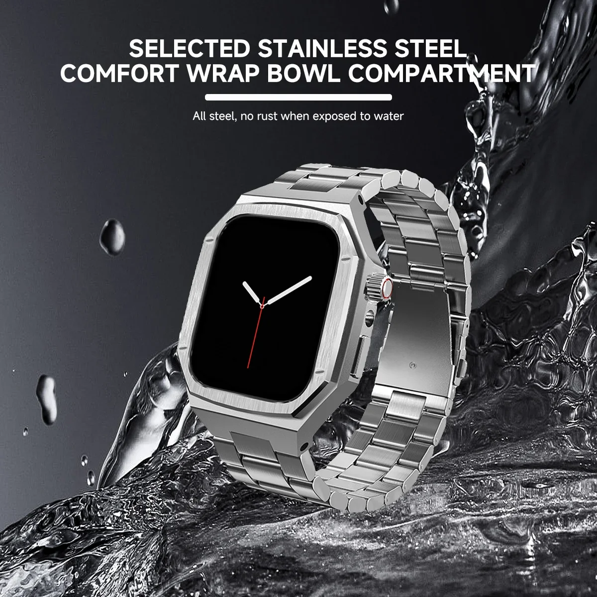 Роскошный металлический комплект модификации для Apple Watch 10, 46 мм, 42 мм, ремешок из нержавеющей стали + металлический корпус для браслета Iwatch Series10 42 46 мм