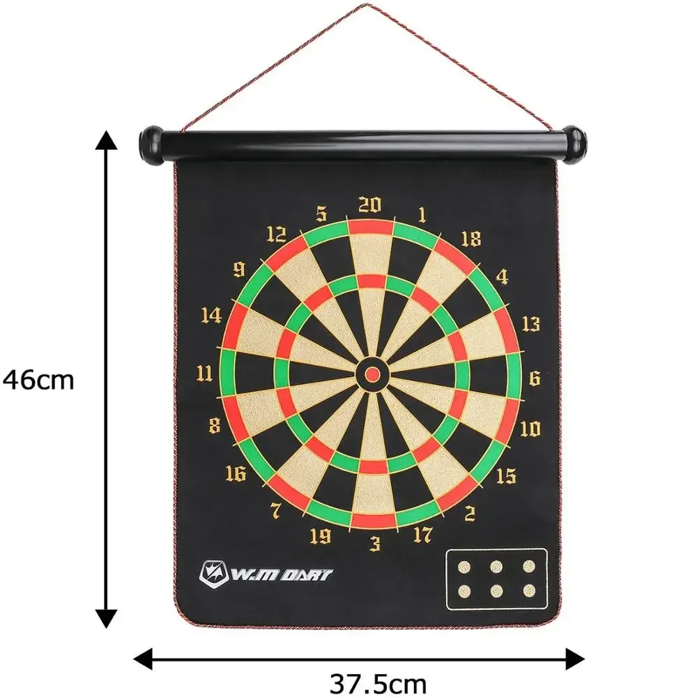 WIN.MAX 15 Inch Magnetic Dart Board Suit Double Sided Flocking Dartboards Plate With 6 Magnetic Darts