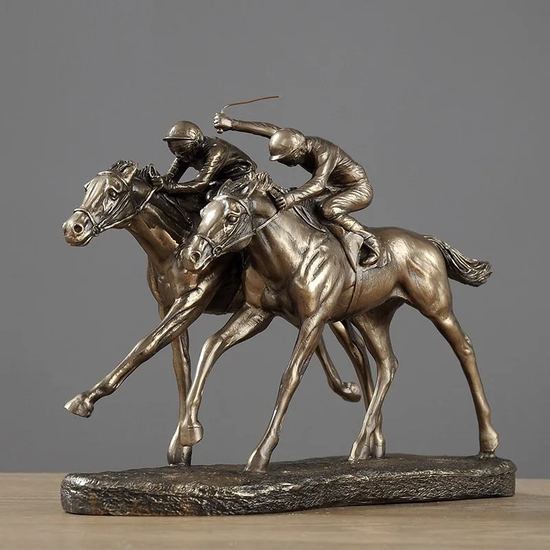 European horse racing equestrian athletes sculpture handicrafts ornament riding living room study decoration office decoration