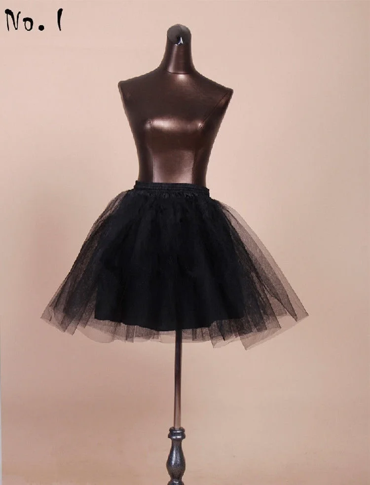 Black A-line Mermaid Wedding Petticoat Crinoline Underskirt Slip TuTu Short