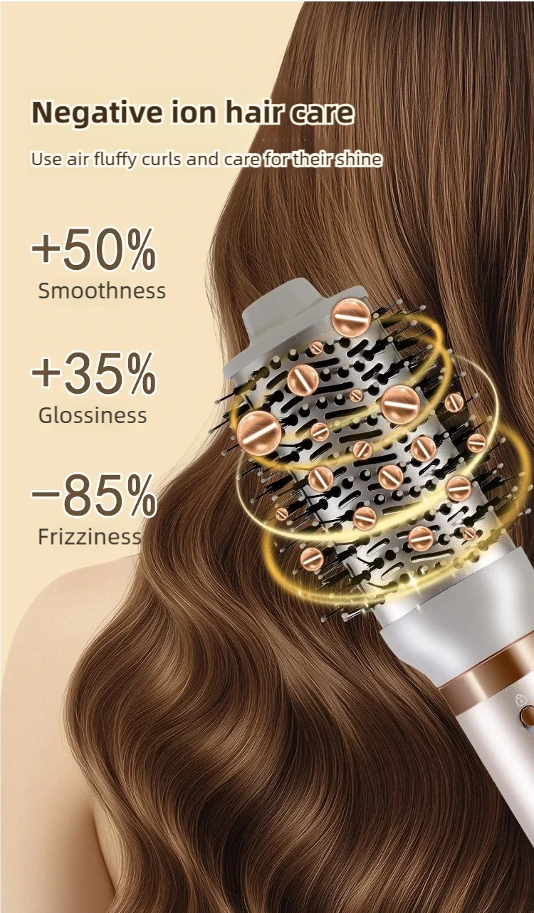 5-in-1-Griff, faltbarer Haartrockner, tragbarer multifunktionaler Haartrockner für zu Hause, Negativ-Ionen-Haarpflege, Lockenstab, persönliches Styling – Detail 5