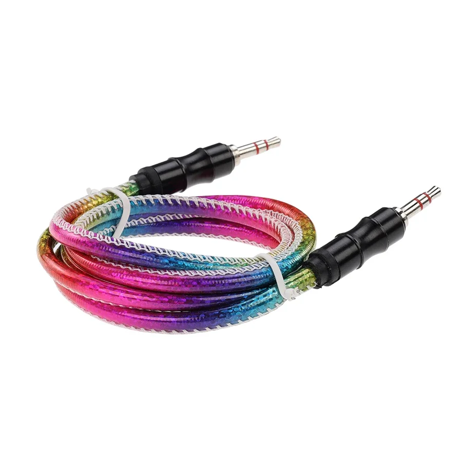 100개 1m 오디오 케이블 잭 3.5mm 남성-남성 차량용 스피커 와이어 스테레오 Aux 코드 (휴대폰, MP4, PC, 노트북 헤드폰용)