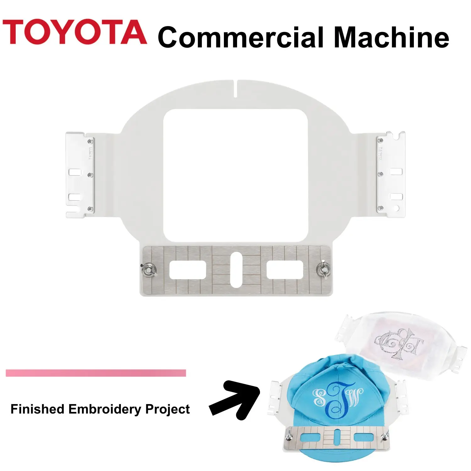 Sewjob-Multi-Needle Flat Metal Hat Cap Hoop for Toyota, Embroidery Machines, 830, 850, 860, 9000, 9100