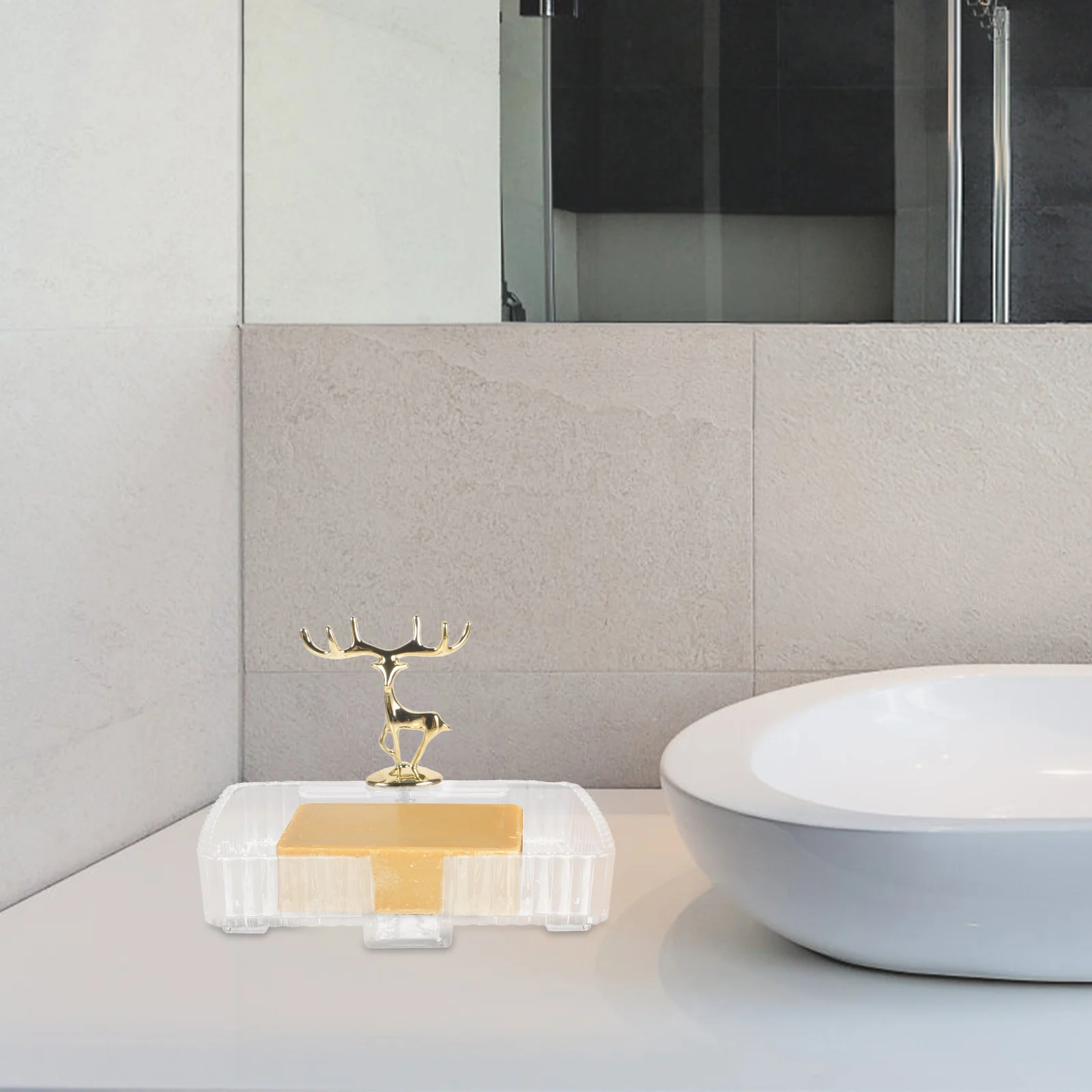 

Transparent Soap Dish for Bathroom Shower Large Capacity Plastic White Design Practical Drainage Opening Bar Holder