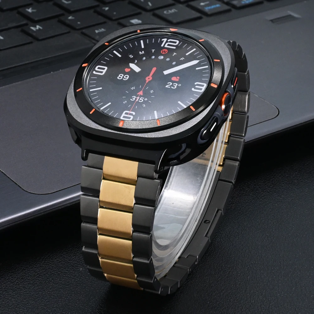 سوار تيتانيوم فاخر لهاتف سامسونج جالاكسي الترا سوار معدني سريع الإصدار لساعة سامسونج جالاكسي الترا 47 ملم للرجال