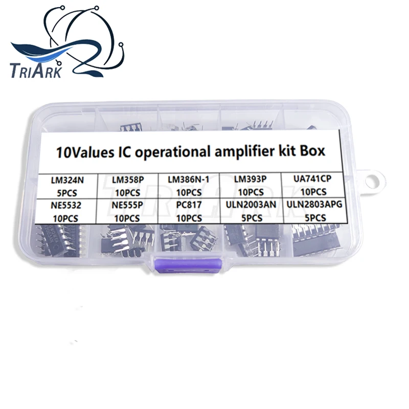 85PCS/Lot Electronic Component Assortment Kit LM324 LM358 LM386 LM393 UA741CP NE5532 NE555 PC817 ULN2003AN ULN2803APG DIP