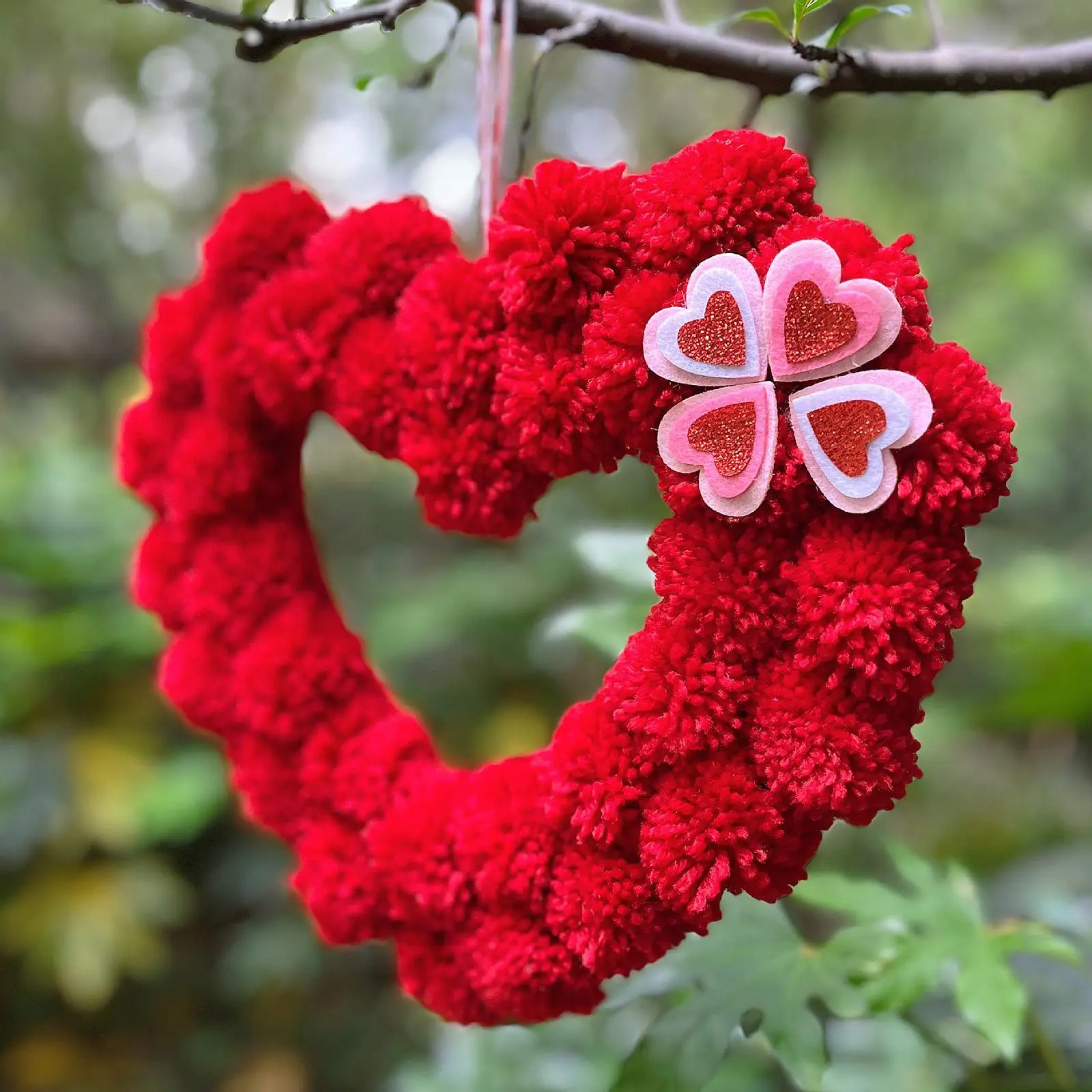 Valentines Day Wreath Hanger Red Heart Wreath for Birthday Proposal Holidays