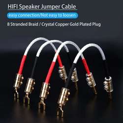 4szt Hifi sterling Silver Jumper Cable Audio Cable Banana Y plug Speaker Bridge Cable OCC Ampliter CD Connect cable