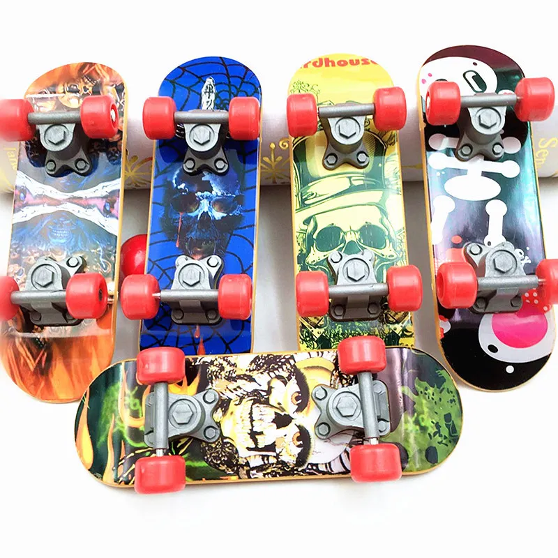 3pcs/bag Fingerboard Finger Scooter Mini Skateboard Deck Alloy/Plastic Antistress Tech Bracket Desktop Panel Children Toys Gifts