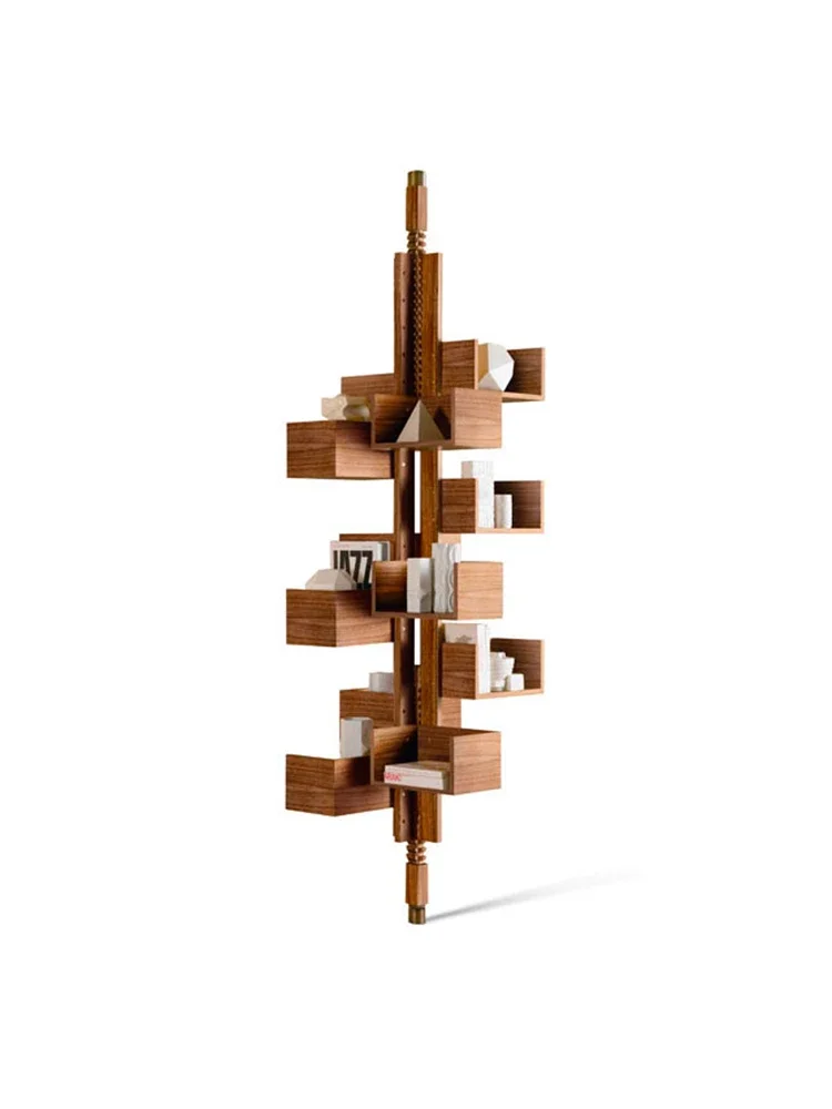 North American Walnut Bookshelf Rotary Adjustable Shelf Showroom