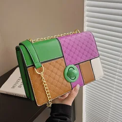 Kobiet torebki 2023 designerskie torby nowy torby na ramię Crossbody modna, patchworka łańcucha Flap luksusowe Casual Messenger torby