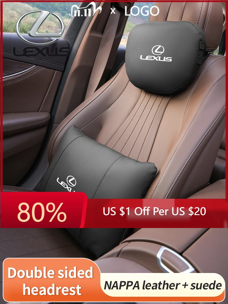 

2026 Hot Interior Stickers For Lexus F Sport ES300 LS500h RX300 GS300 IS300 LX570 CT200h Car Suede Leather Headrest Neck Support