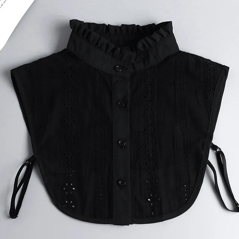 Fake Autumn Winter Spring Sweater Shirt Decoration Simple Jacquard Ruffle Edge Stand With Bottom Pleated Collar