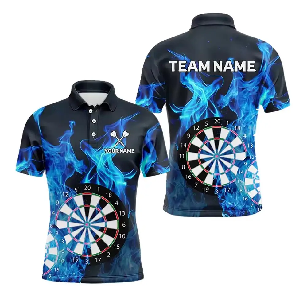 Custom Dart-patterned Men's Polo Shirts Personalized Team Names And Logos For Individuals And Teams Men's Casual Everyday Wear