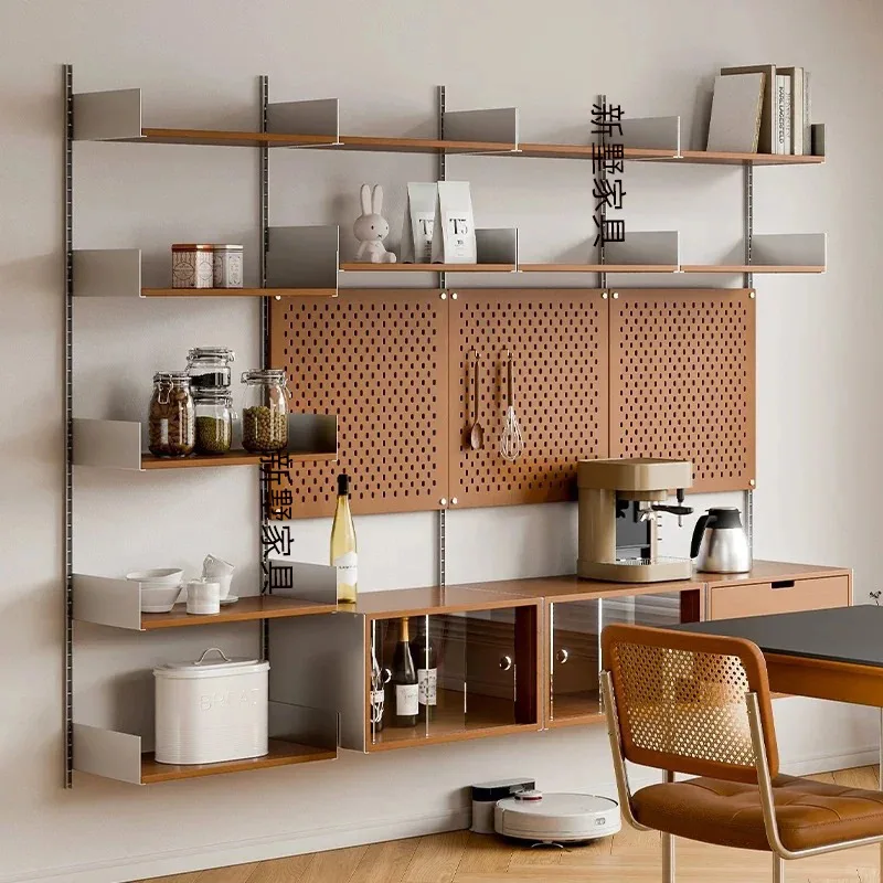 Medieval Track Shelf Living Room Multifunctional Display Shelf Bedroom Adjustable Bookshelf