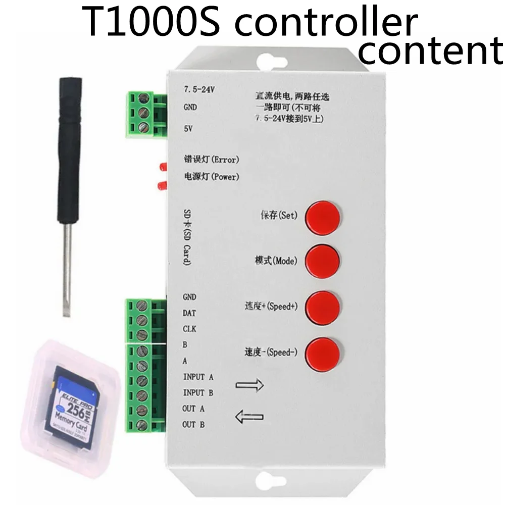 

Pixel Program Controller T1000S LED2048 With SD Card And Slot Key DC5-24V