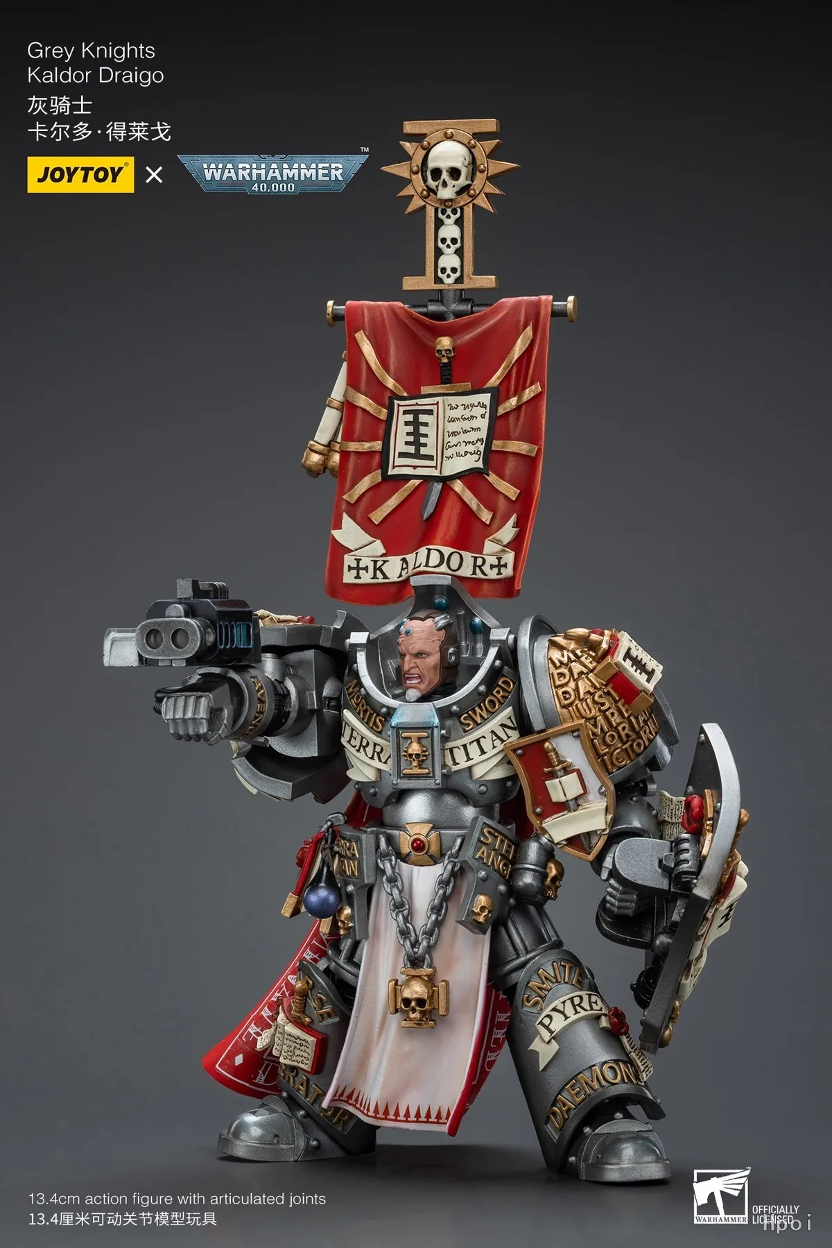 【Oryginalny】JOYTOY 1/18 Figurka Akcji Warhammer 40K Szare Rycerze Kaldor Draigo Kolekcjonerski Model Zabawka
