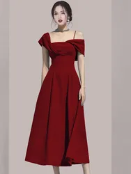 SMTHMA New Fashion Runway Designer Summer Slim A Line abiti da festa Lady Vintage Elegant Birthday Midi Dress Robes