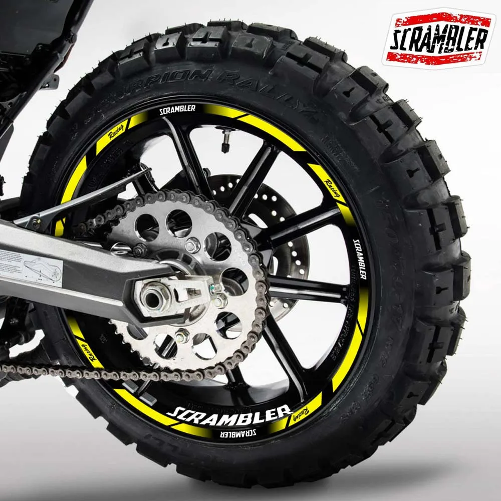 

Motorcycle wheel Sticker Reflective 18″17″ Rim Stripe Decal Accessories Waterproof For Ducati Scrambler Classic Throttle