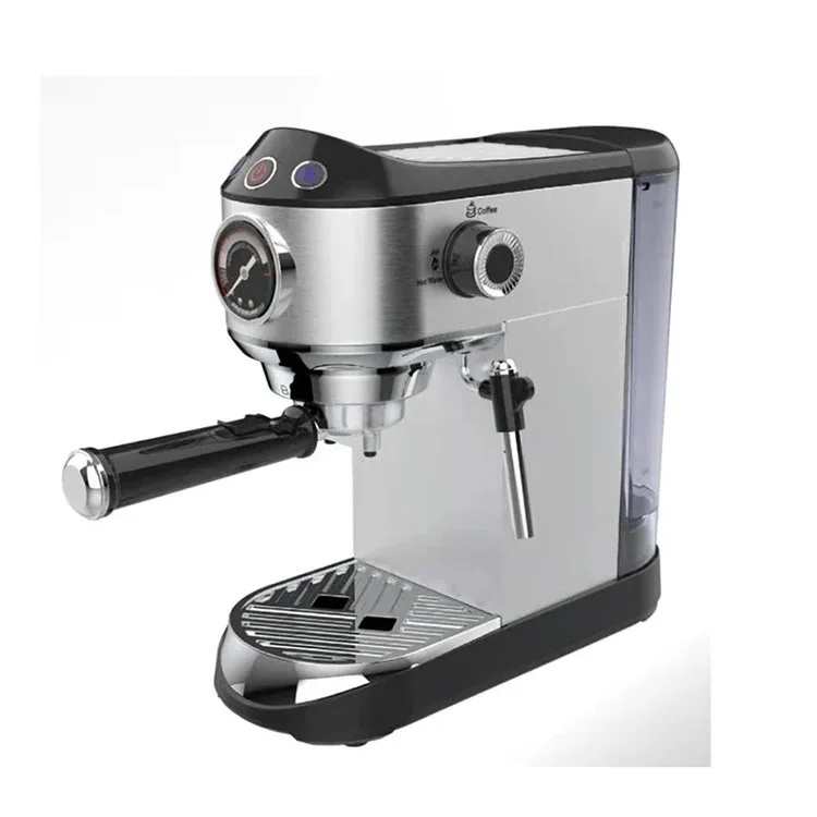 Filters Espresso Coffee Maker Stainless Steel Semi-automatic 20 Bar Electric Silver Cappuccino Machine 1 Year,1 Year