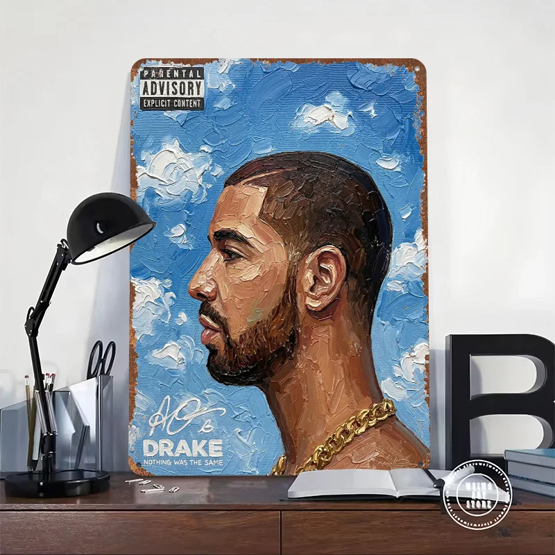 Drake Nothing Was The Same Album Cover Poster Retro 3D Printed Metal Signs Customized Wall Hanging Gift for Luxury Home Decor