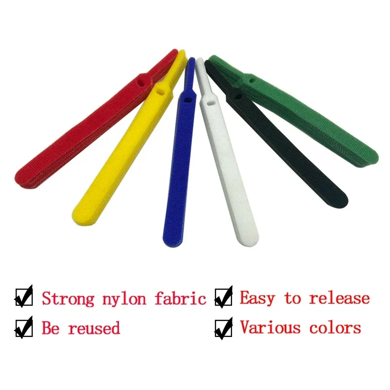 10-30pcs 1.2X15CM Adhesive Fastener Tape Reusable ties Hook and loop fastener Tape Nylon Cable Ties Strap wire