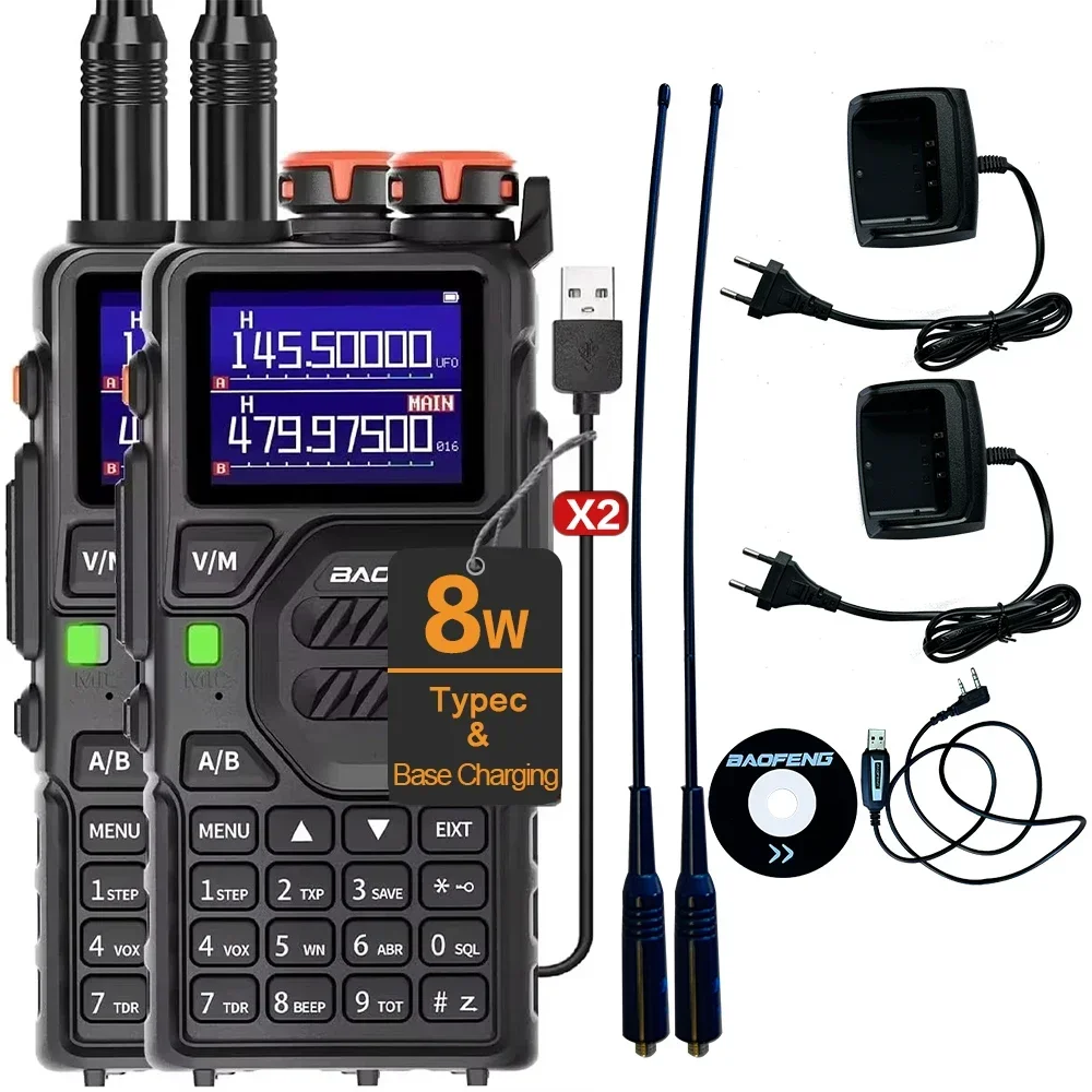 

2x Baofeng UV-K5 PLUS Walkie Talkie Multi Band Wireless Copy Frequency 999Channels NOAA FM Type-C Long Range Two Way Ham Radio