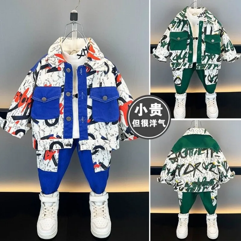 New Spring Autumn Fashion Boy Clothes Sets Fo Children Boys Jacket Pants 2Pcs/Toddler Casual Clothing Kids Tracksuits