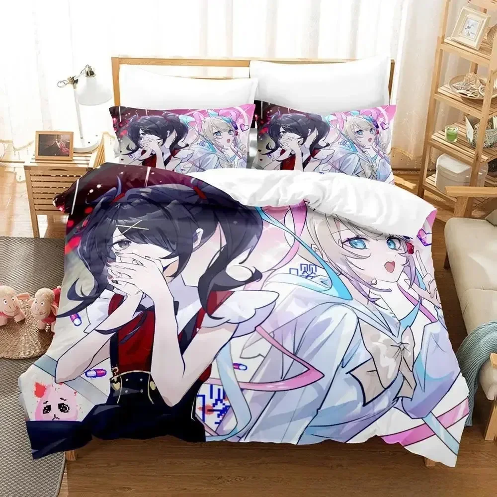 

NEEDY GIRL OVERDOSE Bedding Set Cartoon Anime three-piece set Adult Kid Bedroom Duvetcover Sets 3D Kawaii Girls conjunto de cama