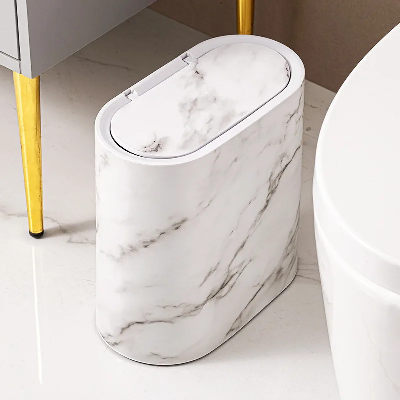Narrow seam garbage bin, kitchen living room, elastic lid, large capacity toilet specific bin, narrow seam with lid, sanitary