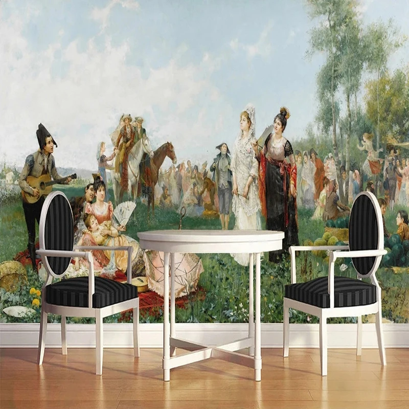 3D Wall Mural European Aristocratic Figures Oil Painting Wallpaper Living Room Bedroom Background Wall Home Decor Fresco Sticker