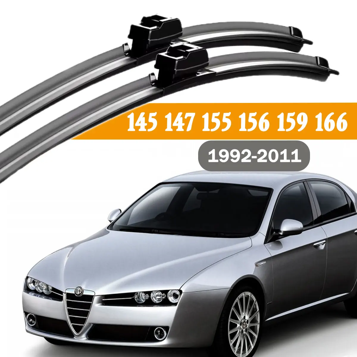 2PCS Limpador de Para-brisa Dianteiro para Carro Alfa Romeo 145 147 155 156 159 166 1992-2011 Acessórios de Escova de Chuva para Janela