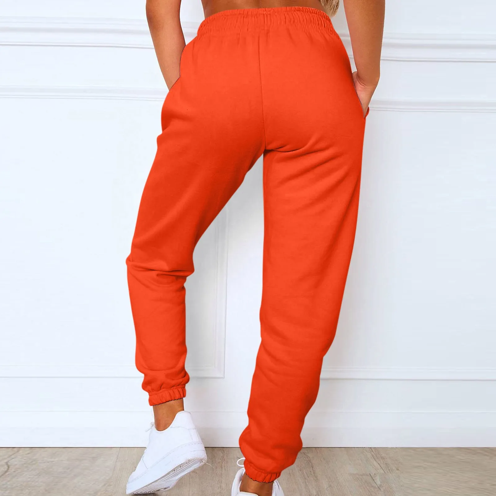 البضائع Sweatpants النساء الرياضة بلون الرباط جيب سراويل تقليدية الإناث وزرة ممارسة طماق رياضة اللياقة البدنية الرياضة