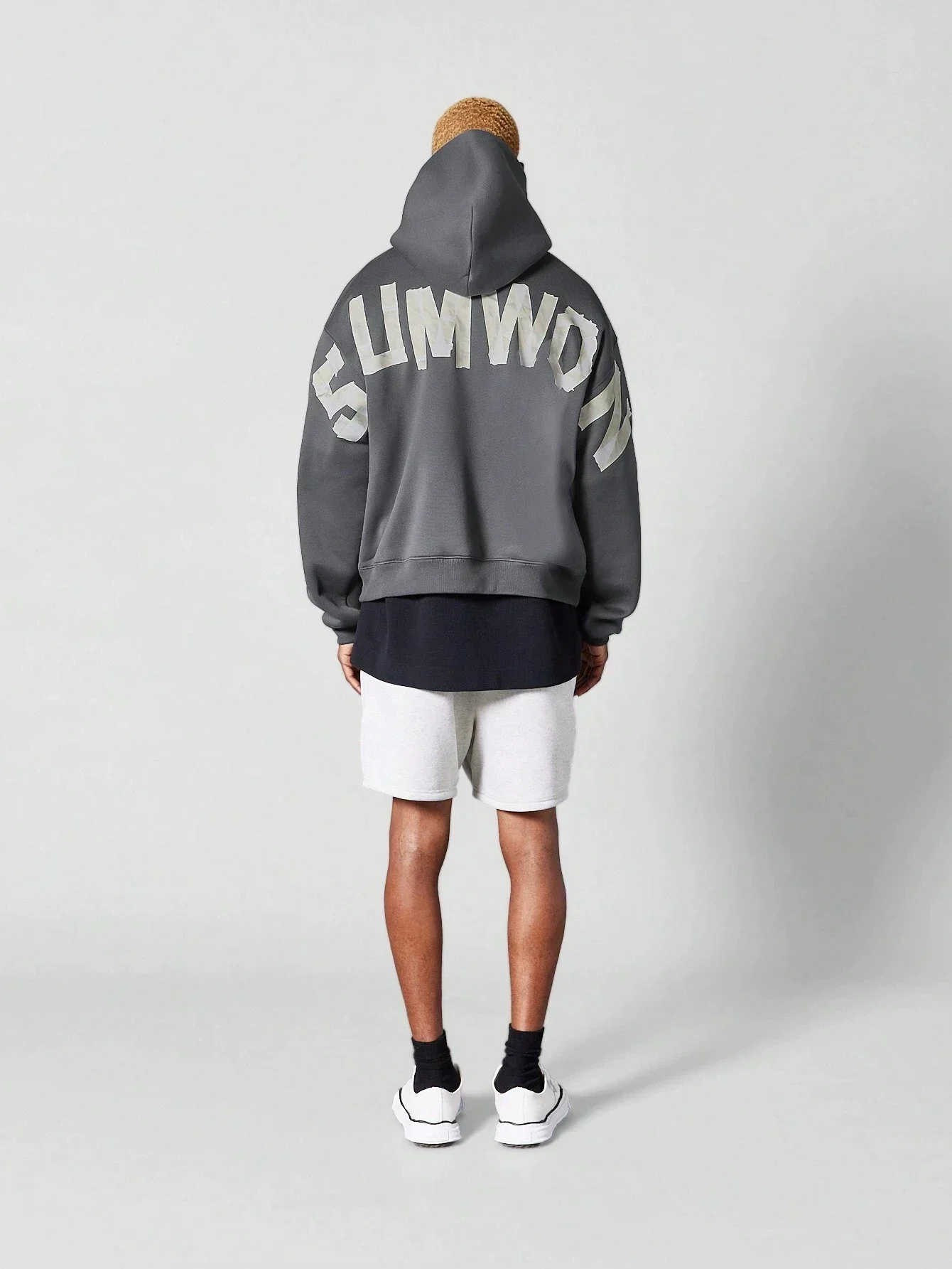 SUMWON Overhead Hoodie With Front And Back Prin sweatshirt tracksuit men hoodies for men streetwear men