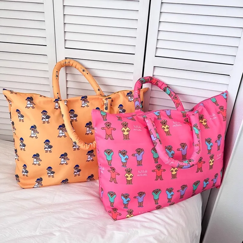 Children's Large Capacity Quilt Bag Nursery Blanket Clothes Storage Bag Travel Handbag Pregnancy Bag Cartoon Print Nylon Fold...