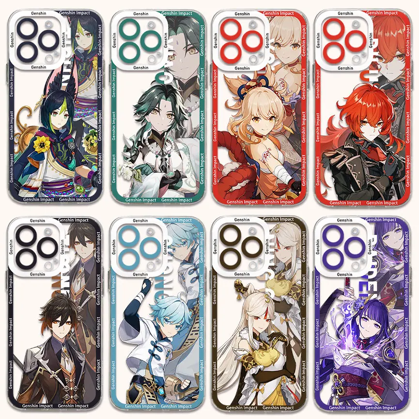 Hot Game Genshin Impact Phone Case For Xiaomi Redmi Note 13 12C 11 10C 13C 10s 9 9s 9A 9T 9C 8 7 Pro Max 4G 5G Transparent Cover