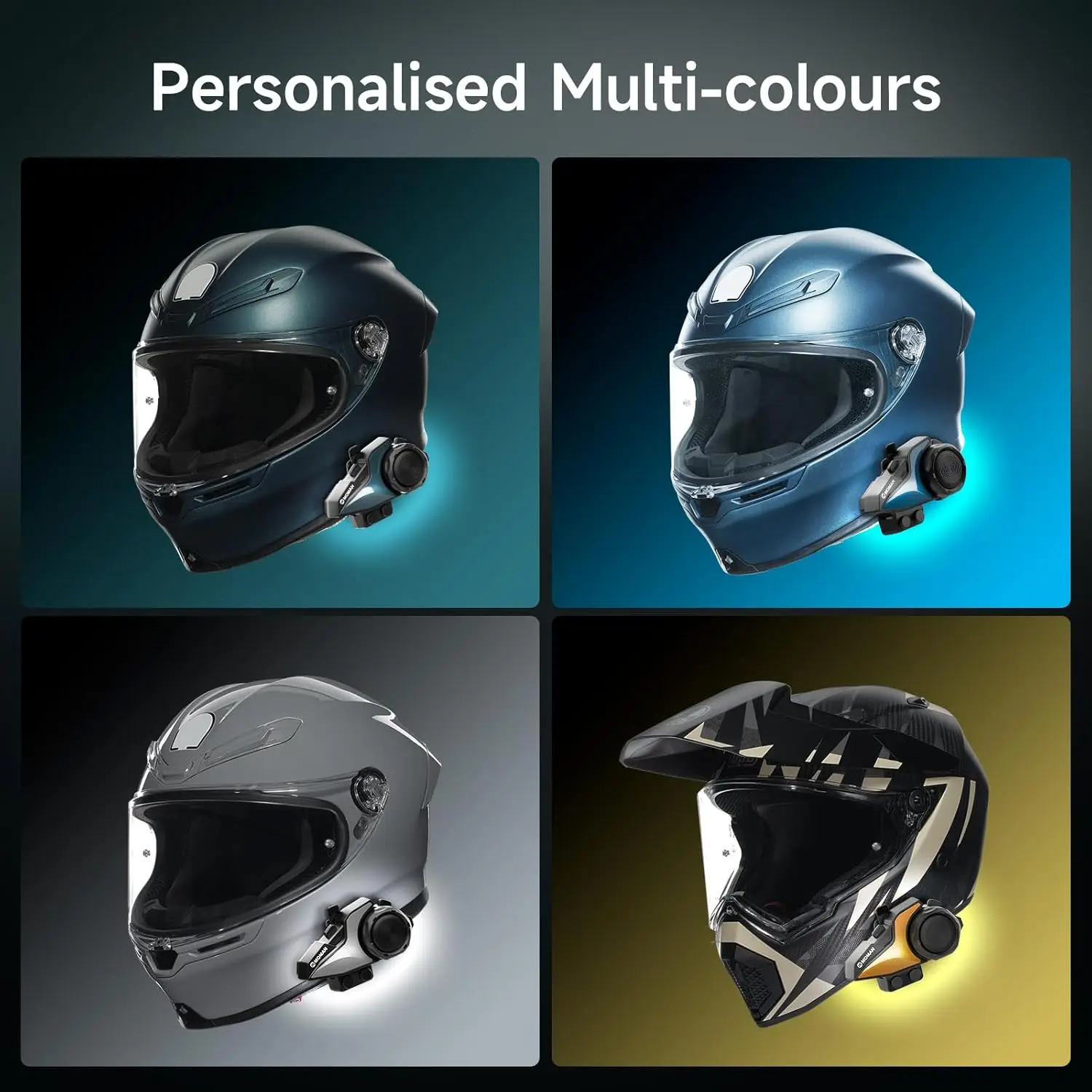 Moman G5 Interchangeable Shells Compatible H2E Intercom, Customizable Pattern Shells Kit (Dark Green×2 Dark Blue×1 Gold×1 Silver