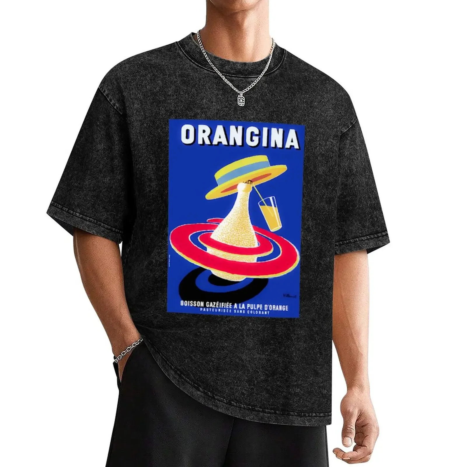 Orangina Vintage French Advert T-Shirt anime t shirts plain graphics vintage anime shirt clothes for men