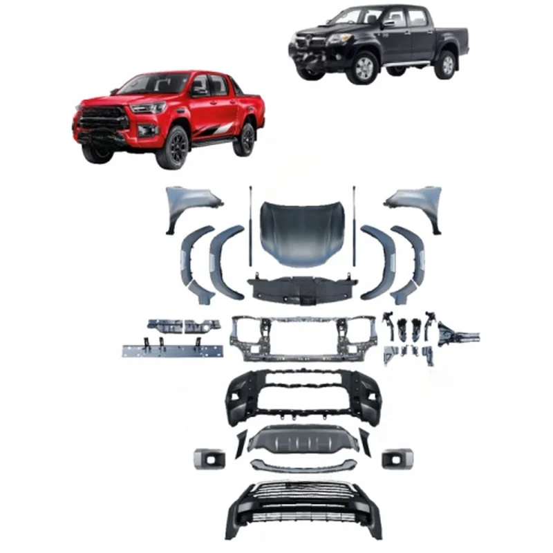 High Quality Body Kit Bumper Grille Headlight For Hilux Revo 2012 Upgrade To 2021 Rocco Parts