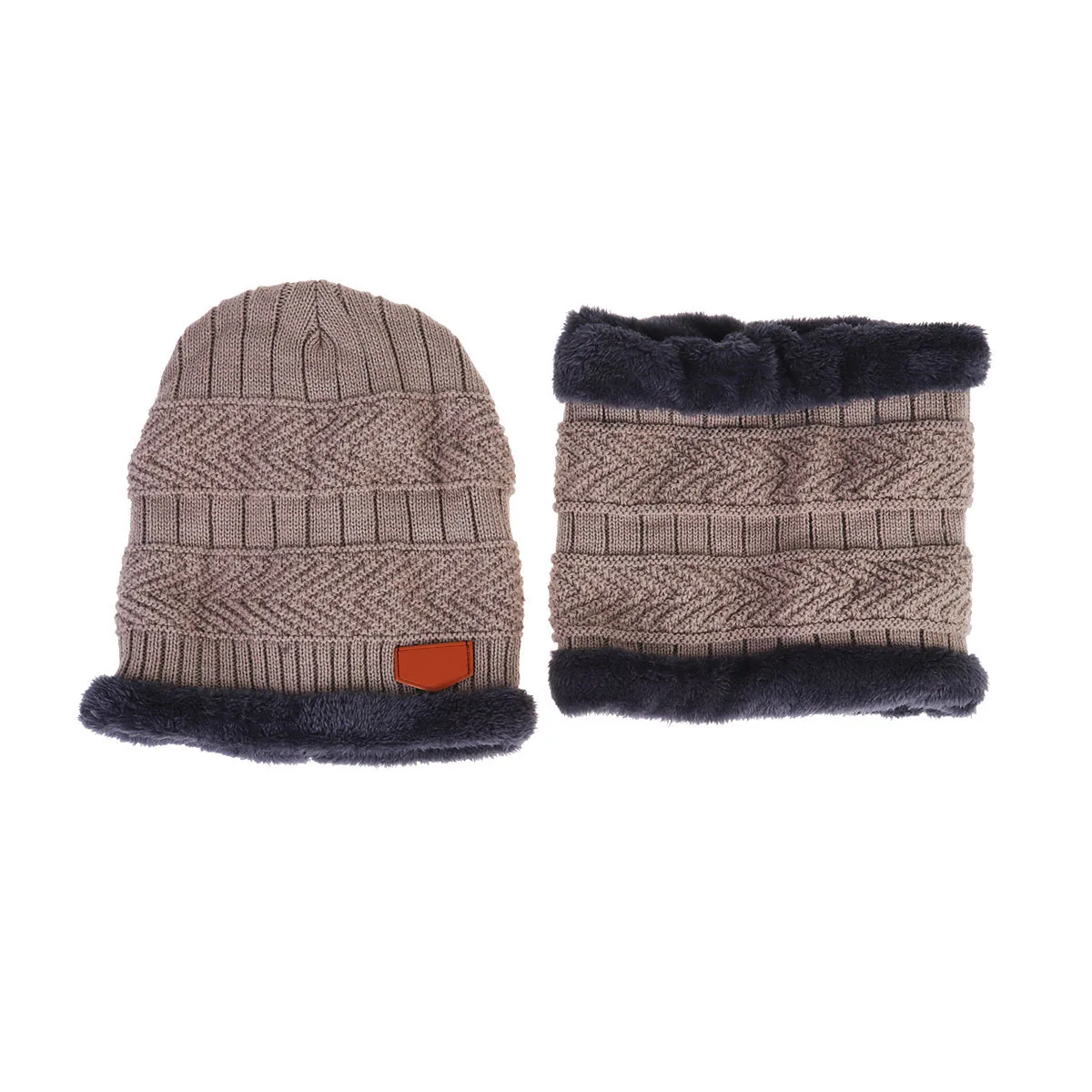 محبوك قبعة غزل الصوف منديل رشاقته قبعة الشتاء الدافئ اكسسوارات الكاكي المألوف تصميم مريح اللمس الحياكة